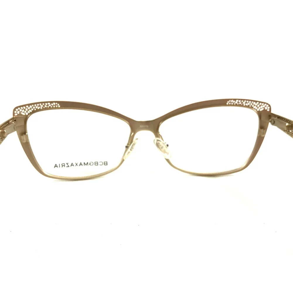 BCBGMAXAZRIA Eyeglasses Frames BEATRIZ GOLD Cat Eye Brushed Gold 53-15-140